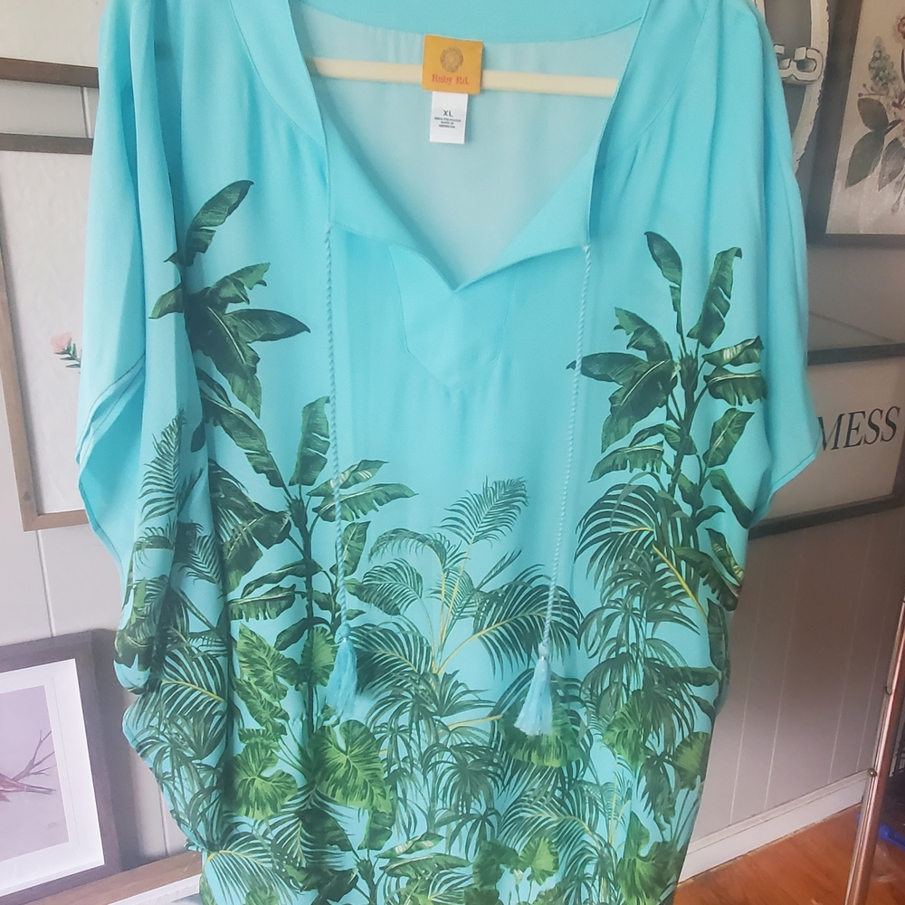 Ruby Rd. Aqua Blue Kaftan